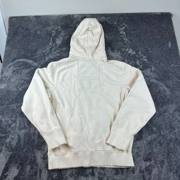 Vtg Y2K Abercrombie & Fitch Waffle Hoodie Pullover Spellout Distressed Men's L* - Picture 11 of 16